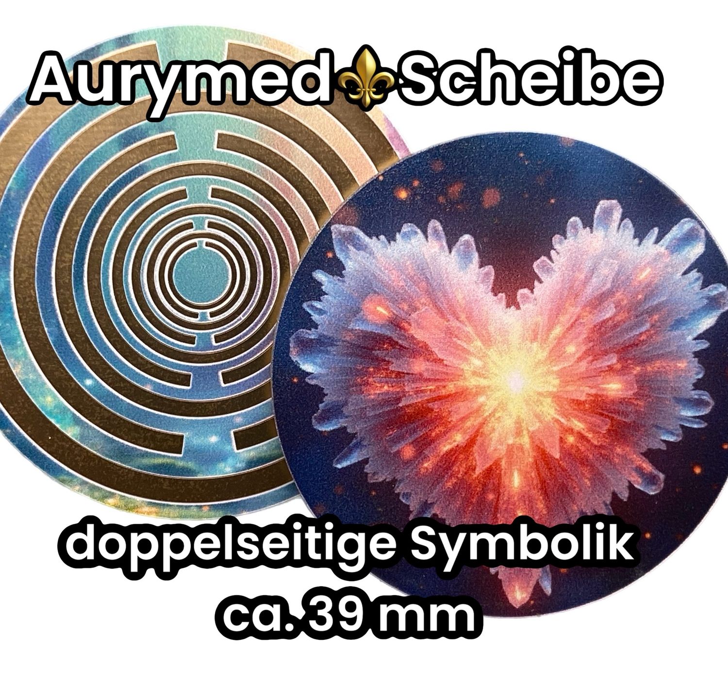 39 mm Scheibe - 6er-Set  - Lakhovsky - DUO Dachenpower  - optional mit 3D Ring für Anhänger nutzbar