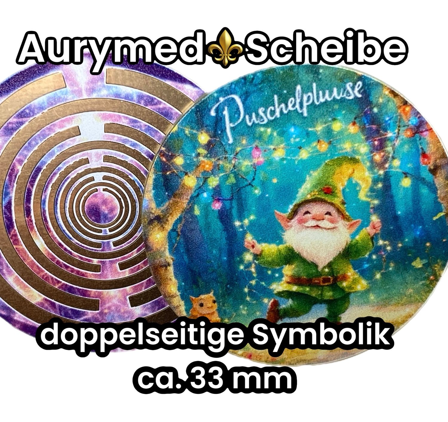 33 mm Scheibe - 6er-Set - Lakhovsky - Puschelpluse - optional mit 3D Ring für Anhänger nutzbar 33 mm Scheibe - 6er-Set - Lakhovsky - Puschelpluse - optional mit 3D Ring für Anhänger nutzbar