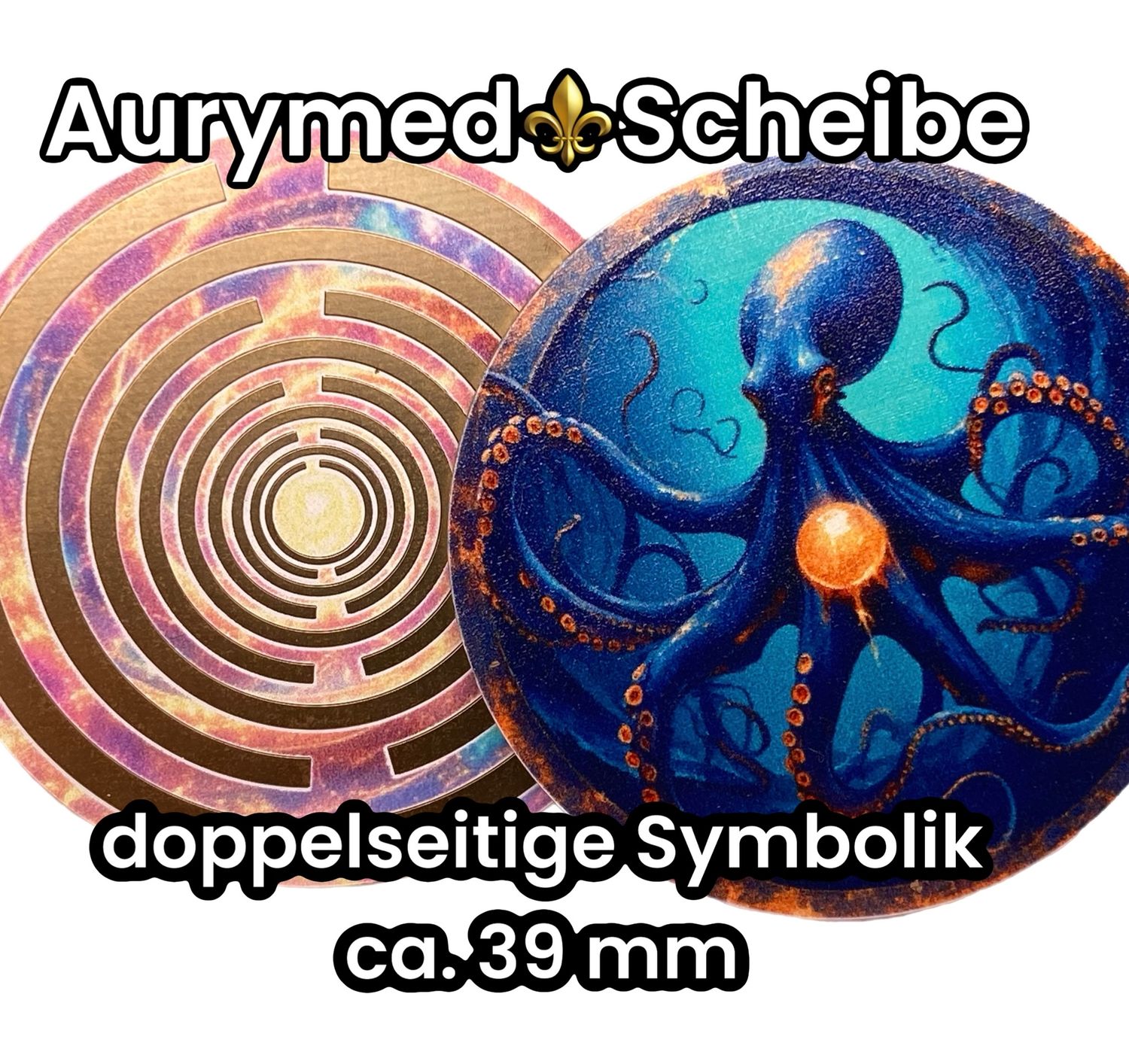 39 mm Scheibe - 6er-Set  - Lakhovsky - MIBB - optional mit 3D Ring für Anhänger nutzbar