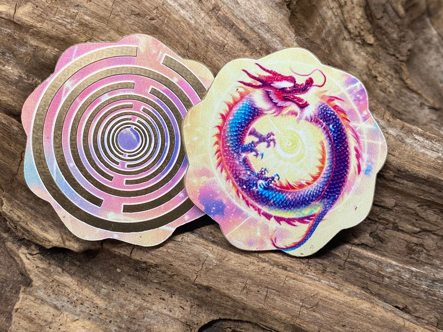 33 mm Scheibe - 6er-Set  - Lakhovsky - Blütendrache