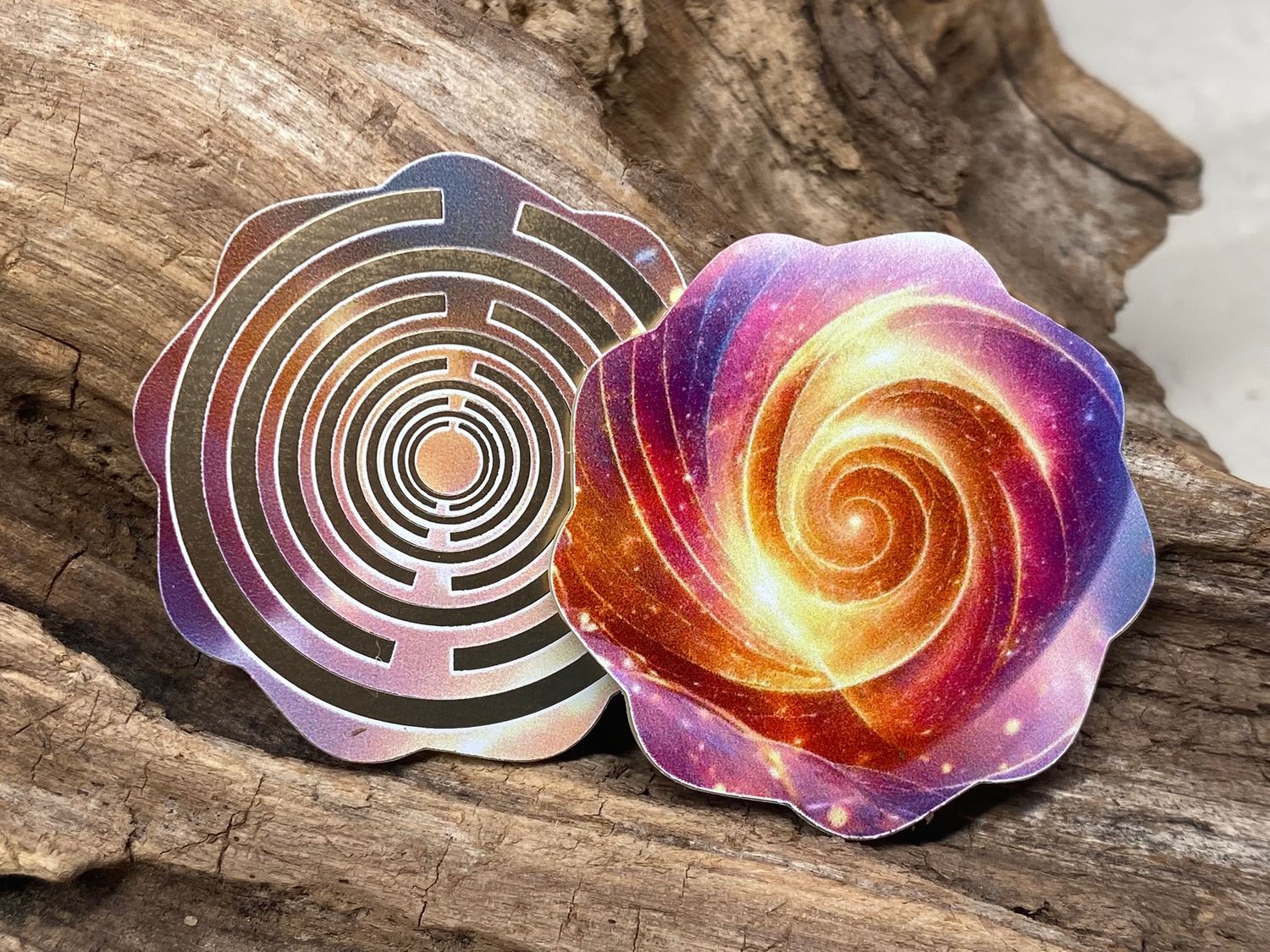 33 mm Scheibe - 6er-Set  - Lakhovsky - Spiralblüte