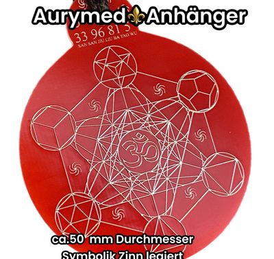 Anhänger Metatron rot, Zinn legiert ca. 52 mm x 62 mm