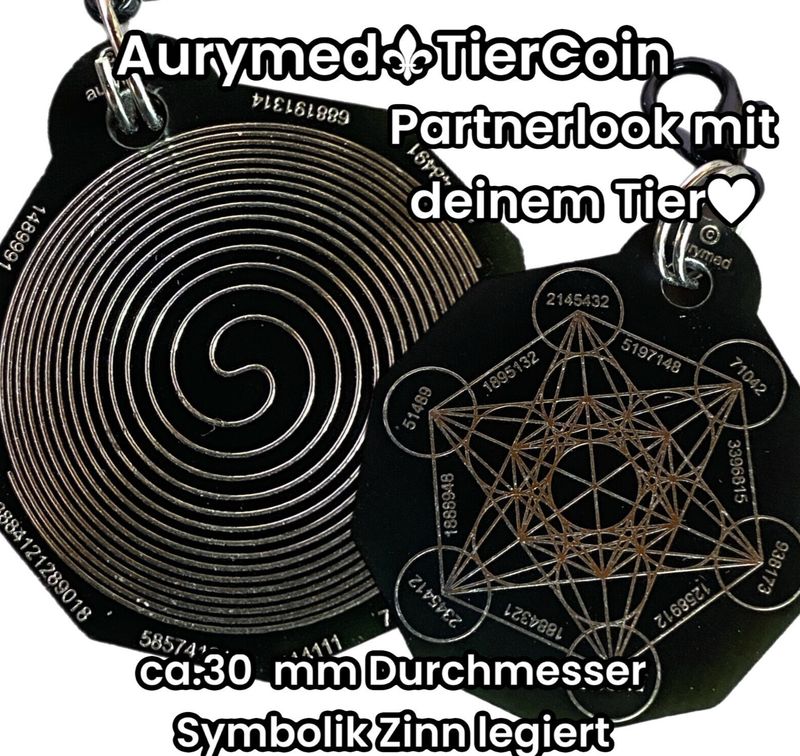 18 x Animal Tier Coin - schwarz mit Zinn legiert