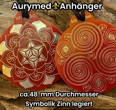 Amulette - Ich bin - Merkaba - Triskele rot mit Zinn legiert ca. 48mmx52 mm Amulette - Ich bin - Merkaba - Triskele rot mit Zinn legiert ca. 48mmx52 mm
