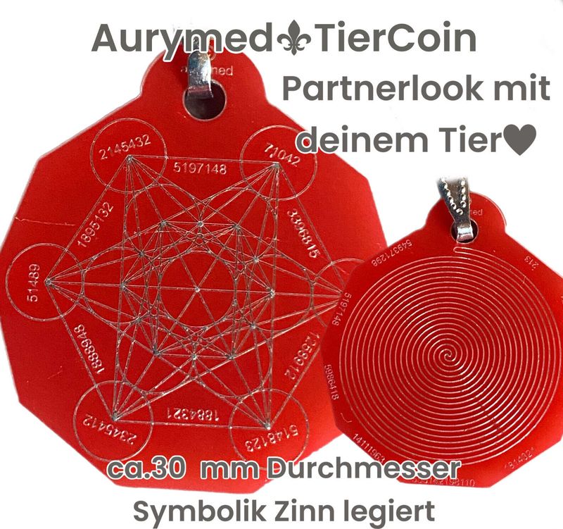 2 x Animal Tier Coin - rot mit Zinn legiert