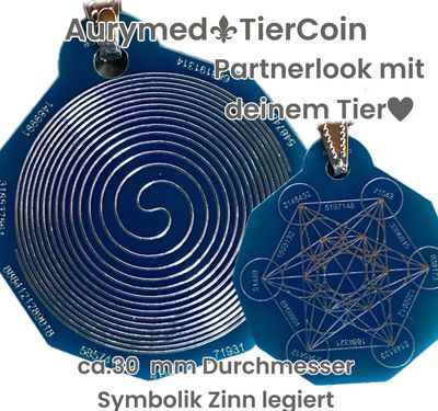 24 x Animal Tier Coin - blau mit Zinn legiert