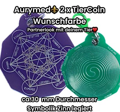 2 x Animal Tier Coin - Wunschfarben mit Zinn legiert 2 x Animal Tier Coin - Wunschfarben mit Zinn legiert