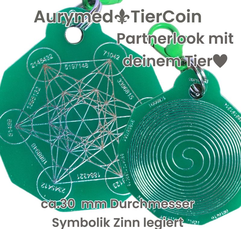 18 x Animal Tier Coin -grün mit Zinn legiert
