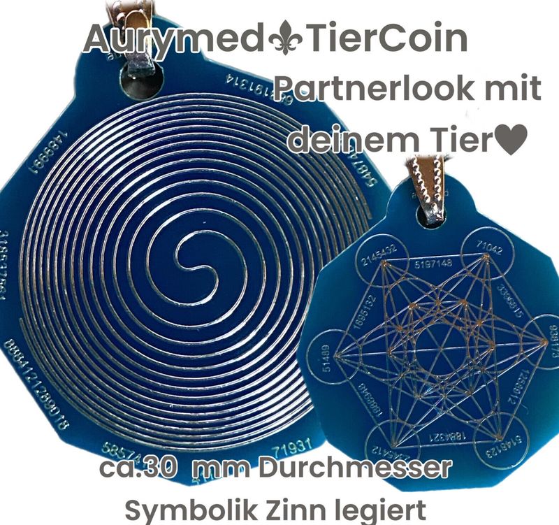 30 x Animal Tier Coin - blau mit Zinn legiert