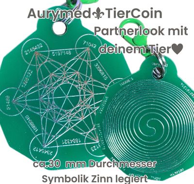 2 x Animal Tier Coin -grün mit Zinn legiert 2 x Animal Tier Coin -grün mit Zinn legiert