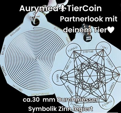 12 x Animal Tier Coin - weiß mit Zinn legiert