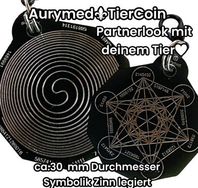 24 x Animal Tier Coin - schwarz mit Zinn legiert