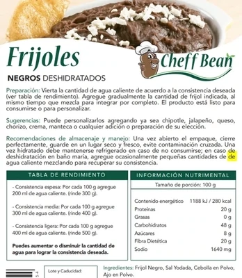 1 Bolsa De Frijol Negro Deshidratado 750g