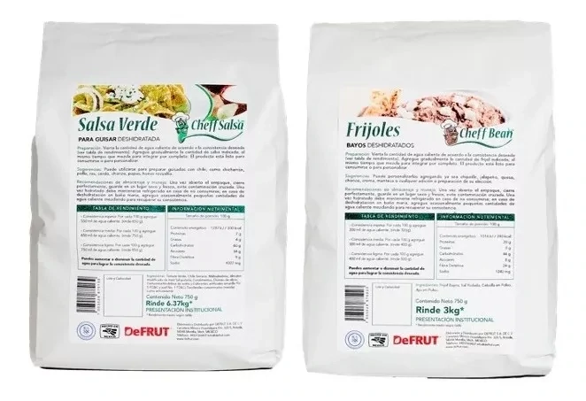 Salsa Verde Y Frijol Bayo Deshidratados Combo Pack 2 Defrut