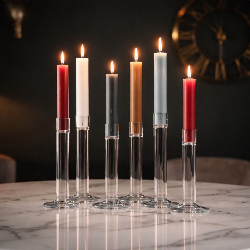 Set kandelaar van glas