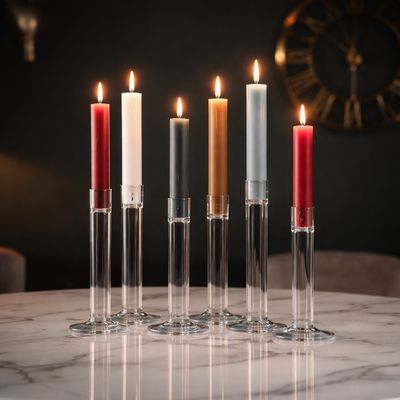 Set kandelaar van glas