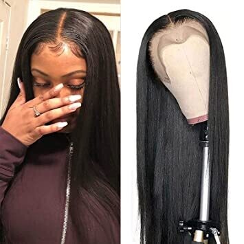 Middle part T lace frontal Straight &amp; Body wave Virgin human hair wig