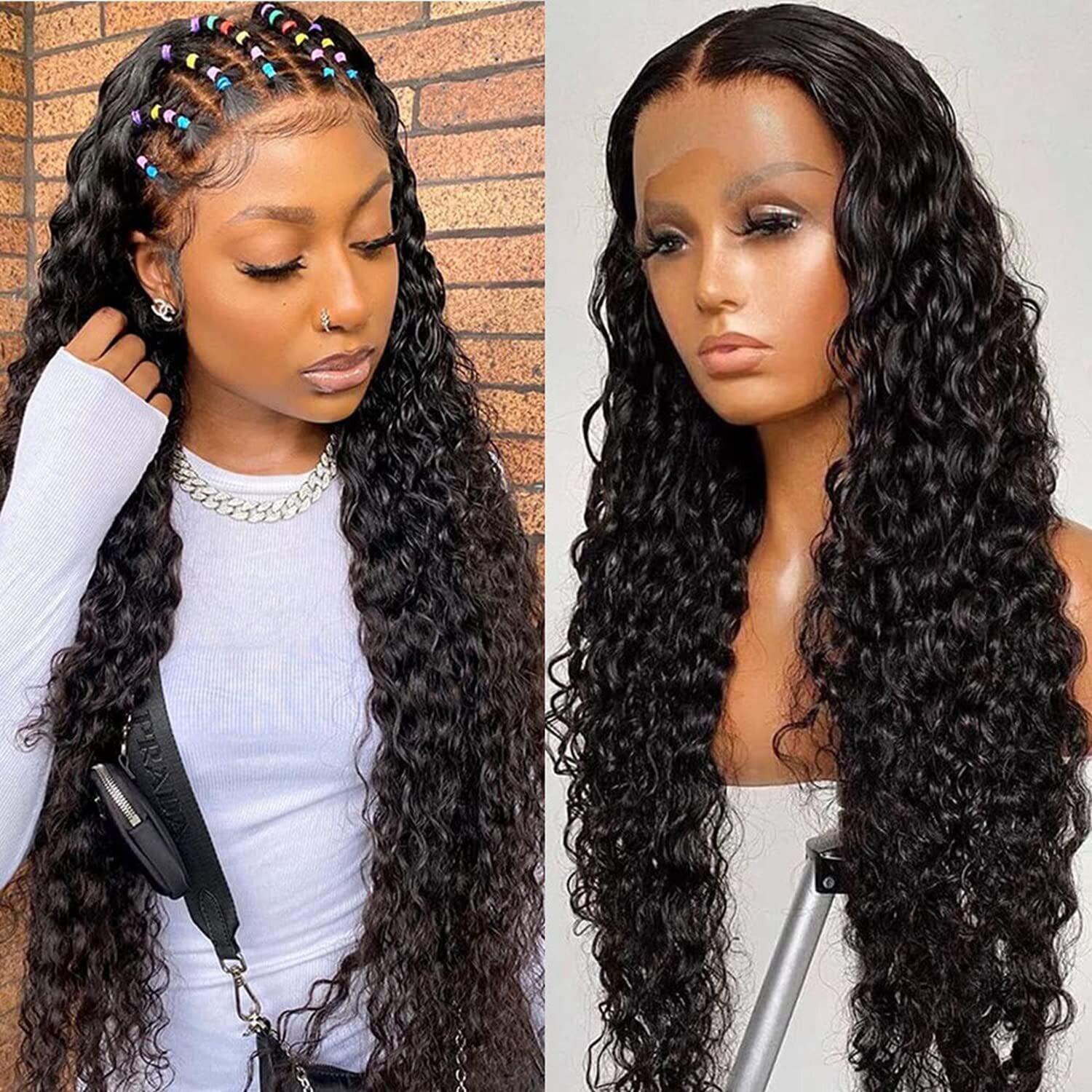 13x4 lace frontal Straight &amp; Body wave Virgin human hair wig