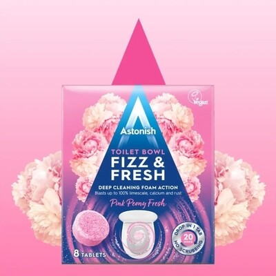 Astonish Toilet Bowl Cleaner Fizz &amp; Fresh Pink Peony 8&#39;s