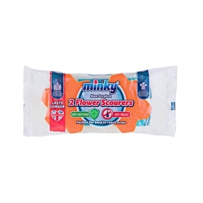 Minky Non-Scratch Flower Scourers 2pack