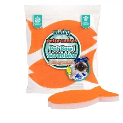 Minky Pet Bowl Scourer Fish 2pk