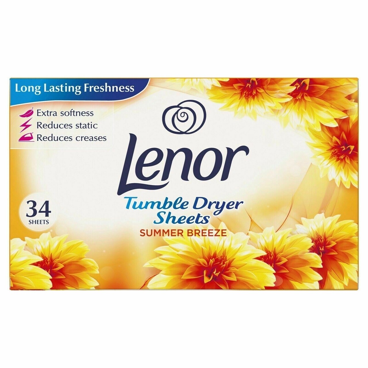 Lenor Tumble Dryer Sheets Summer Breeze 34&#39;s