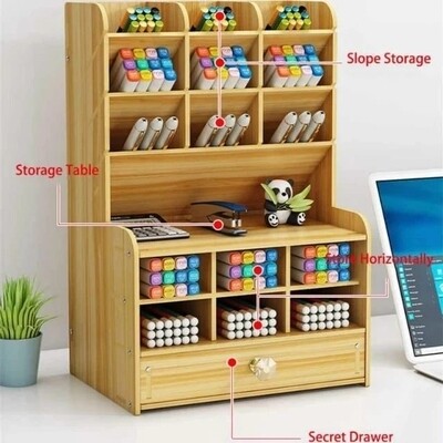 Wooden Stationery Storage Organiser