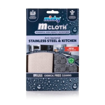 Minky Stainless Steel &amp; Kitchen Cloth Twinpack