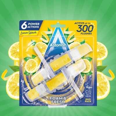 Astonish Toilet Rim Cleaner Foam &amp; Fresh Lemon Splash 2&#39;s