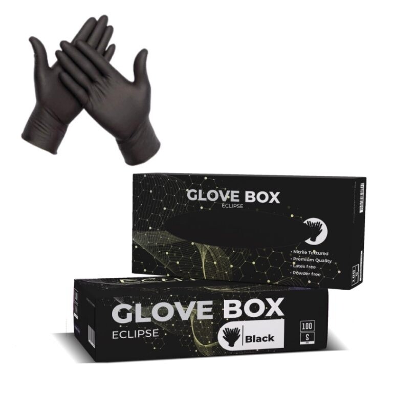 Glove Box Nitrile Gloves Black 100&#39;s