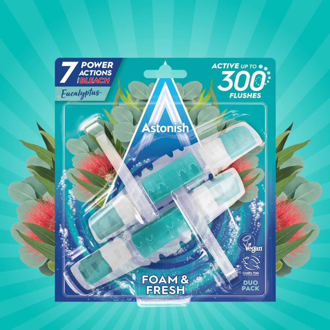 Astonish Toilet Rim Cleaner Foam &amp; Fresh Eucalyptus 2&#39;s