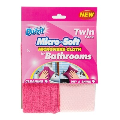 Duzzit Microfibre Bathroom Cloths 2pk
