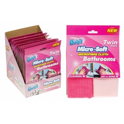 Duzzit Microfibre Bathroom Cloths 2pk