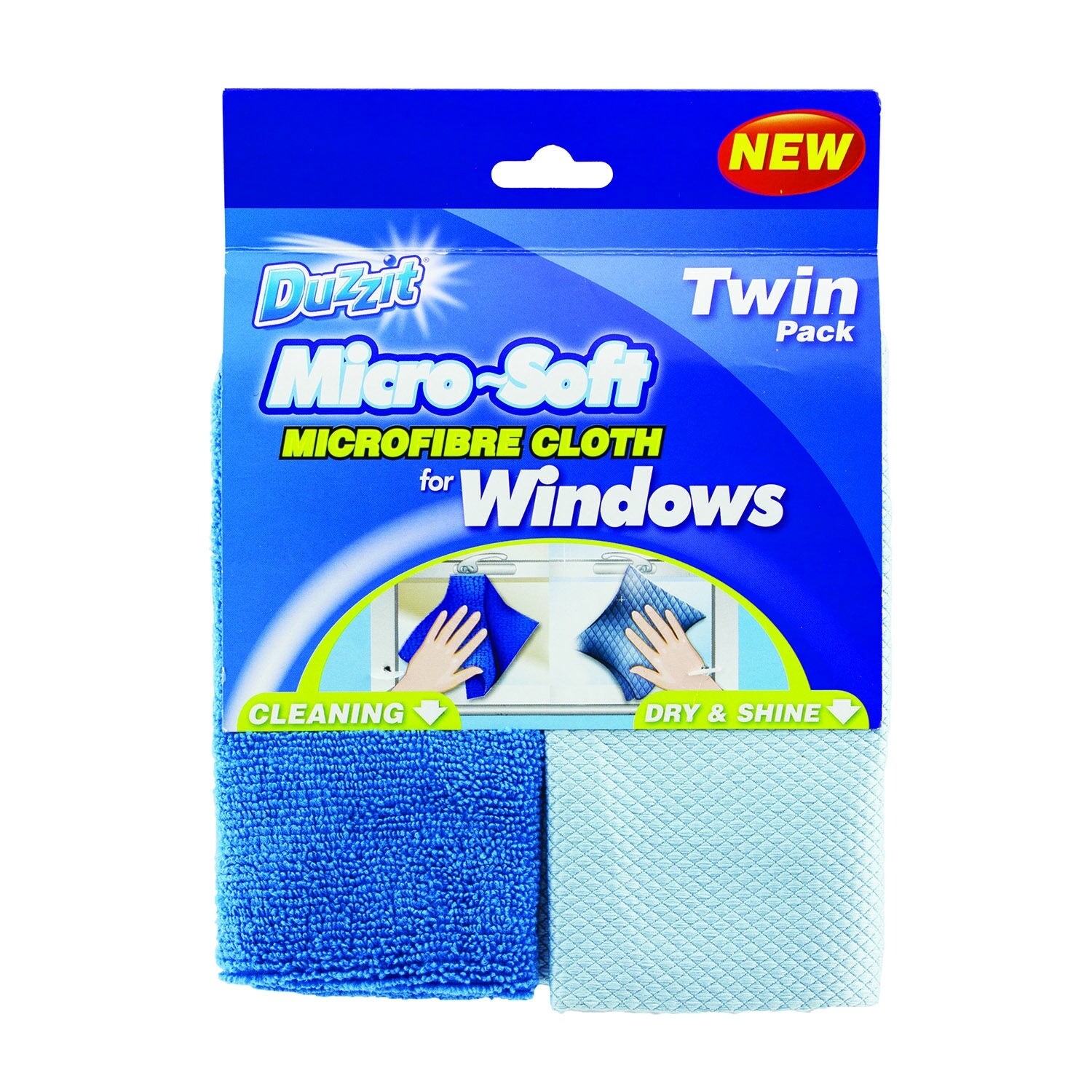 Duzzit Microfibre Window Cloths 2pk