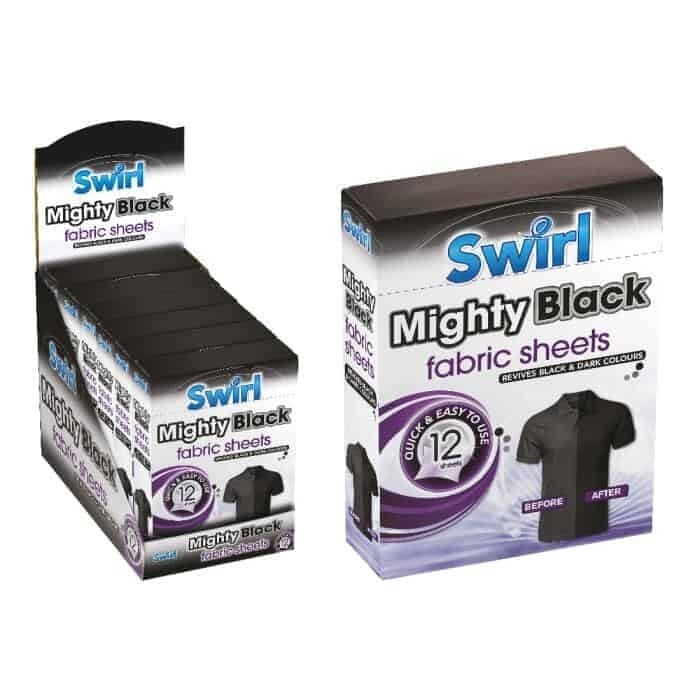 Swirl Mighty Black Fabric Sheets 12&#39;s