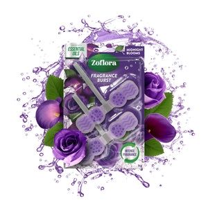 Zoflora Disinfectant Fragrance Burst Rim Block Midnight Blooms 2&#39;s