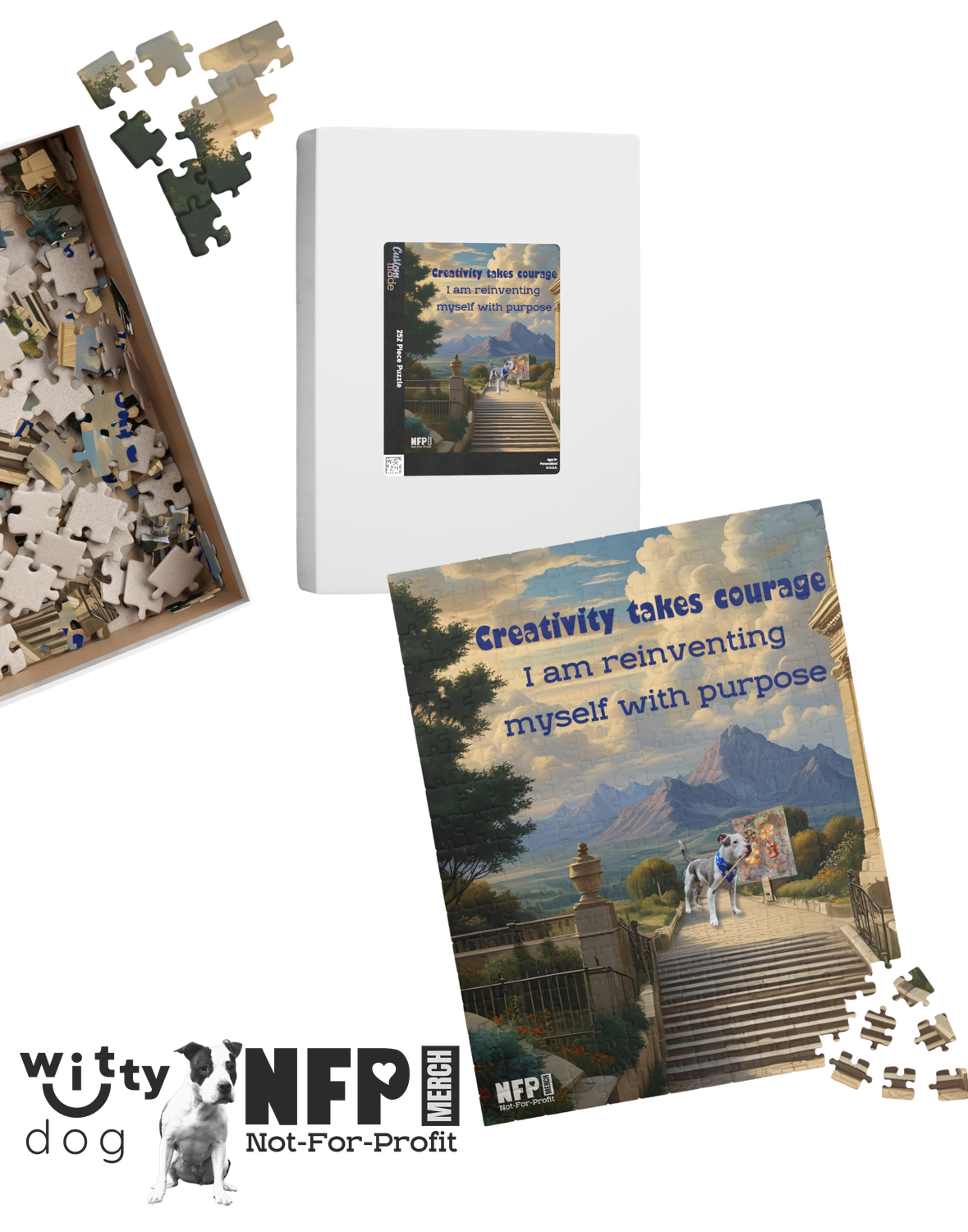 Creativity takes Courage -  Premium Puzzles Pawcasso Witty Dog