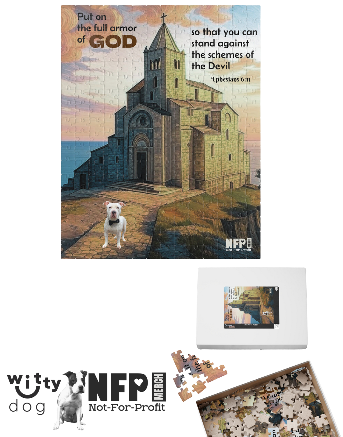 The Armor of God Stands Against Devil -  Premium Puzzles Pawcasso Witty Dog