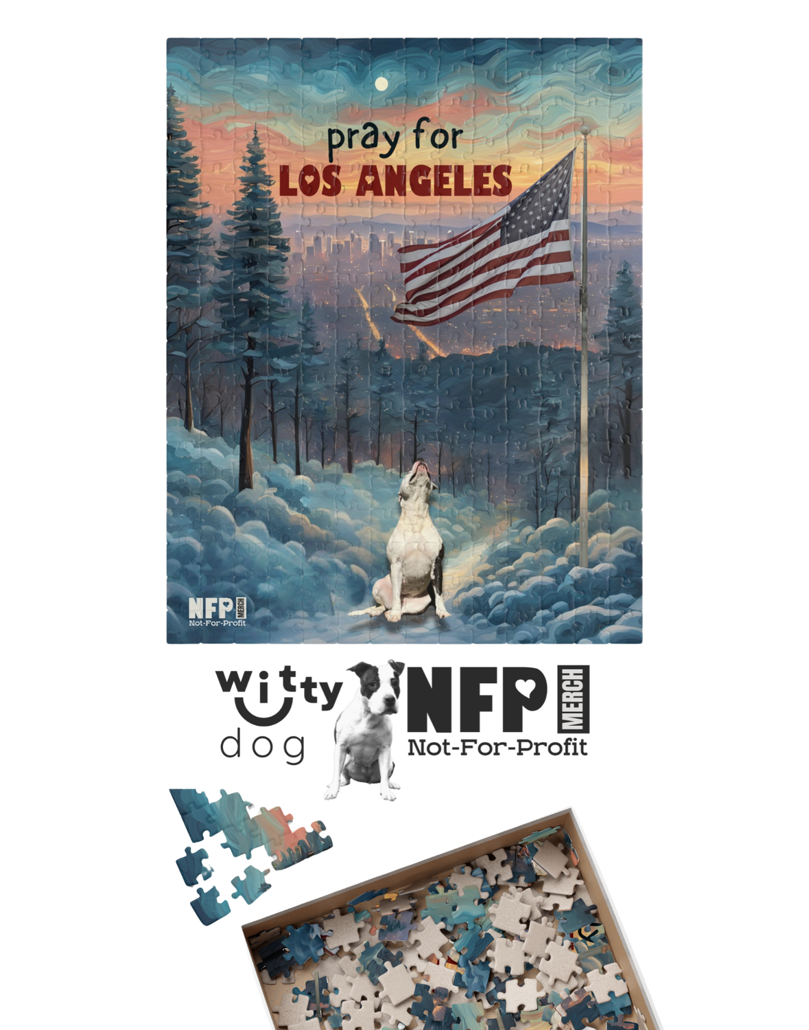 Pray for Los Angeles -  Premium Puzzles Pawcasso Witty Dog