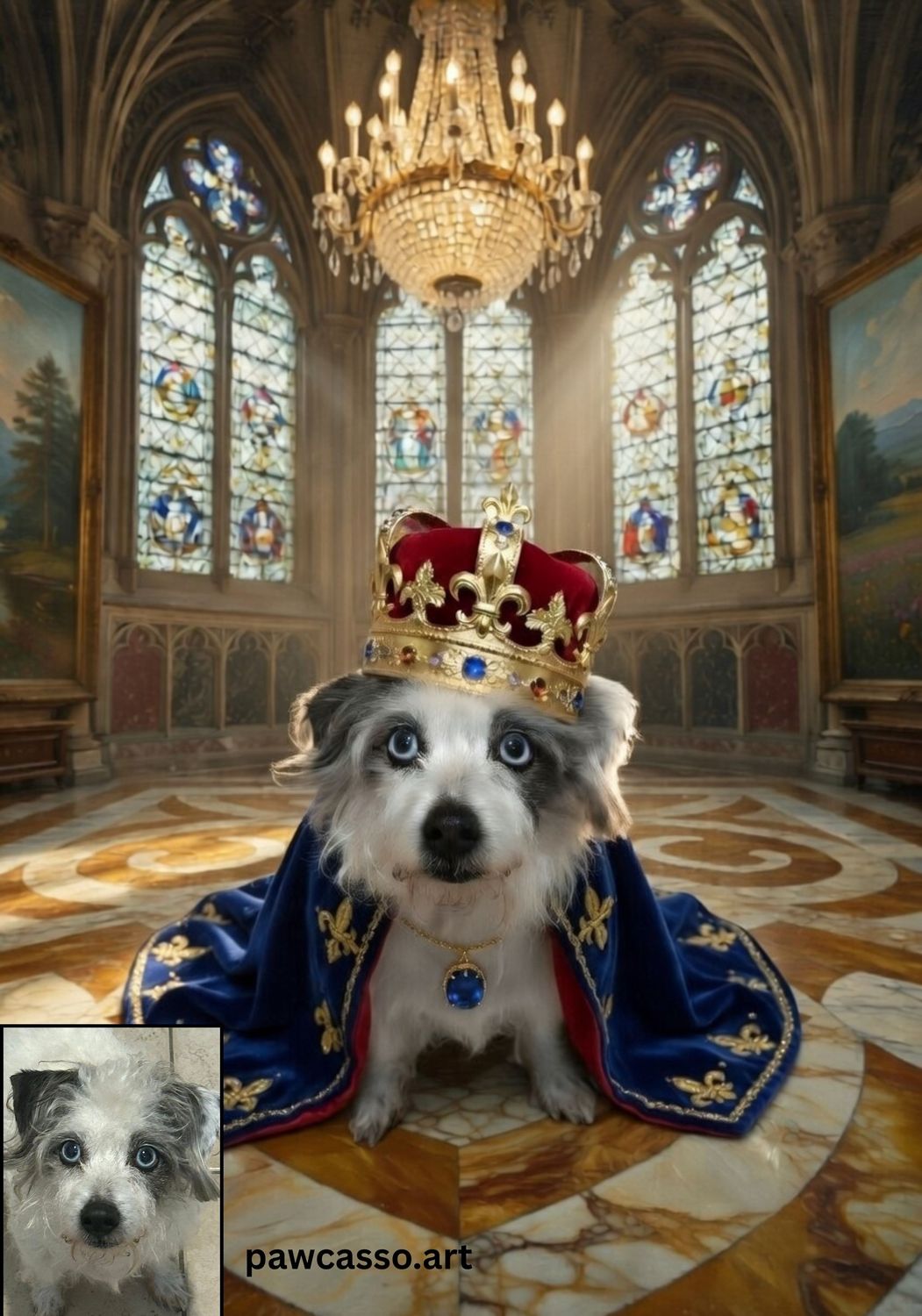 Pawcasso Legacy Art: Hand-crafted Royal Pet Portraits - Lifeline for Pawcasso Rescue Dogs