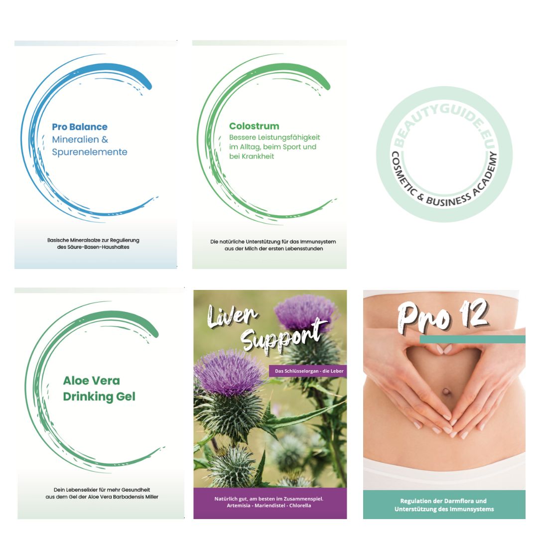 HEALTH-MISSION - FLYER-SET (Aloe Vera Drinking Gel, Pro Balance, Pro12+, Colostrum, Liver Support)