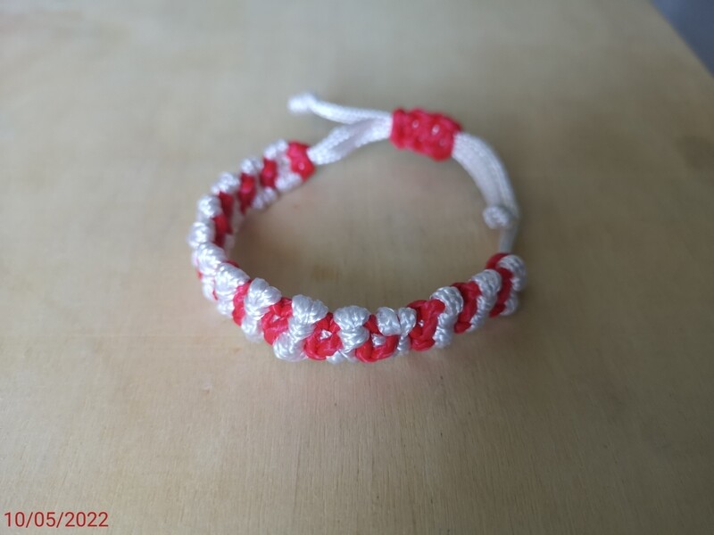 Pulsera ositos blanca y roja