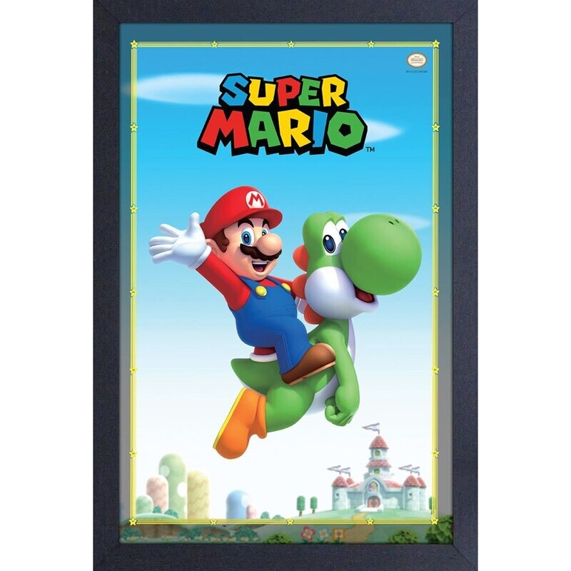 Super Mario Bros Yoshi Art Framed