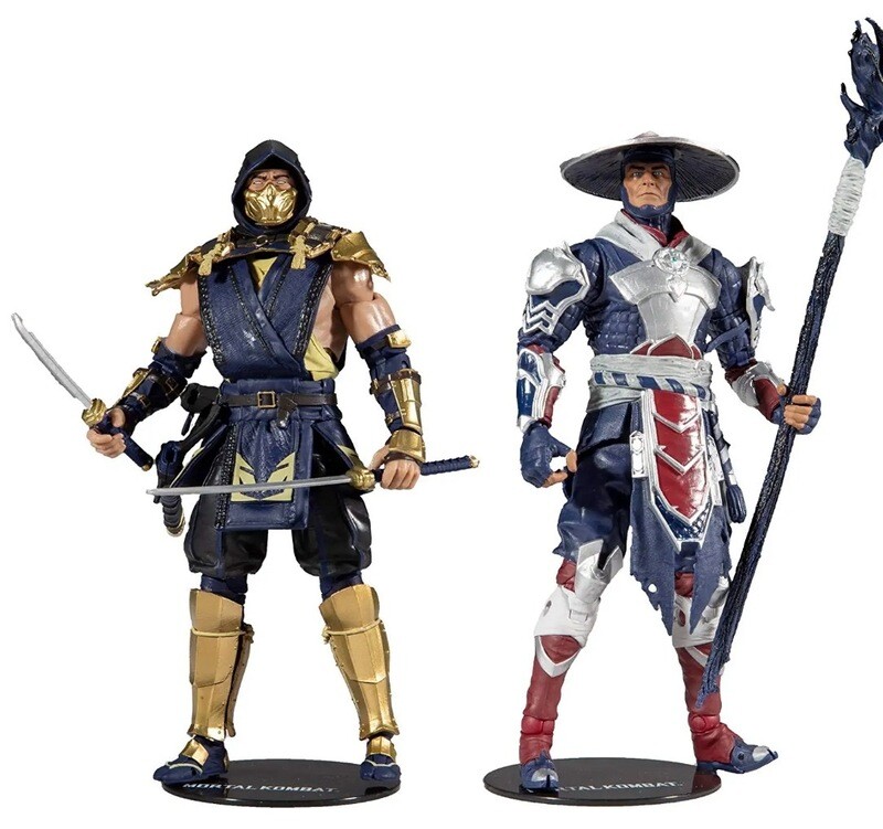Mortal Kombat Scorpion and Raiden - Figura de acción de 7 pulgadas, paquete múltiple