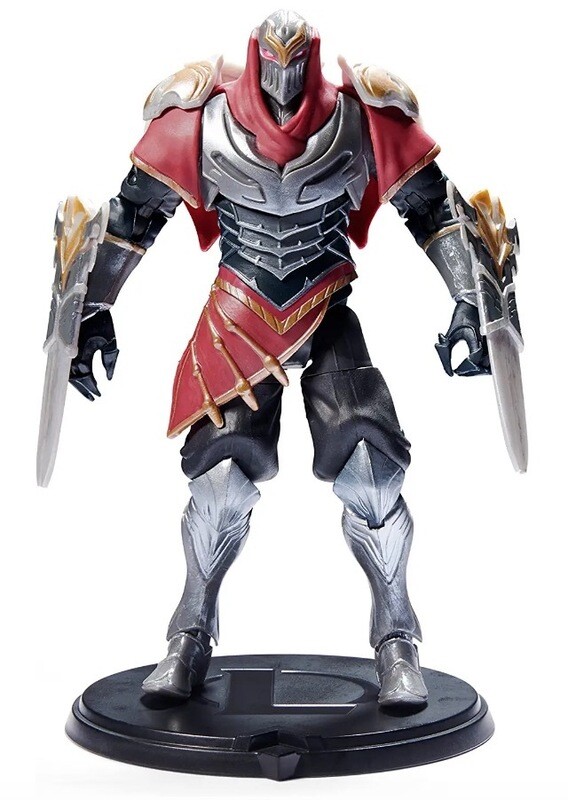 League of Legends, Figura coleccionable Zed de 6 pulgadas con detalles de primera calidad y 2 accesorios, colección The Champeon, grado coleccionista