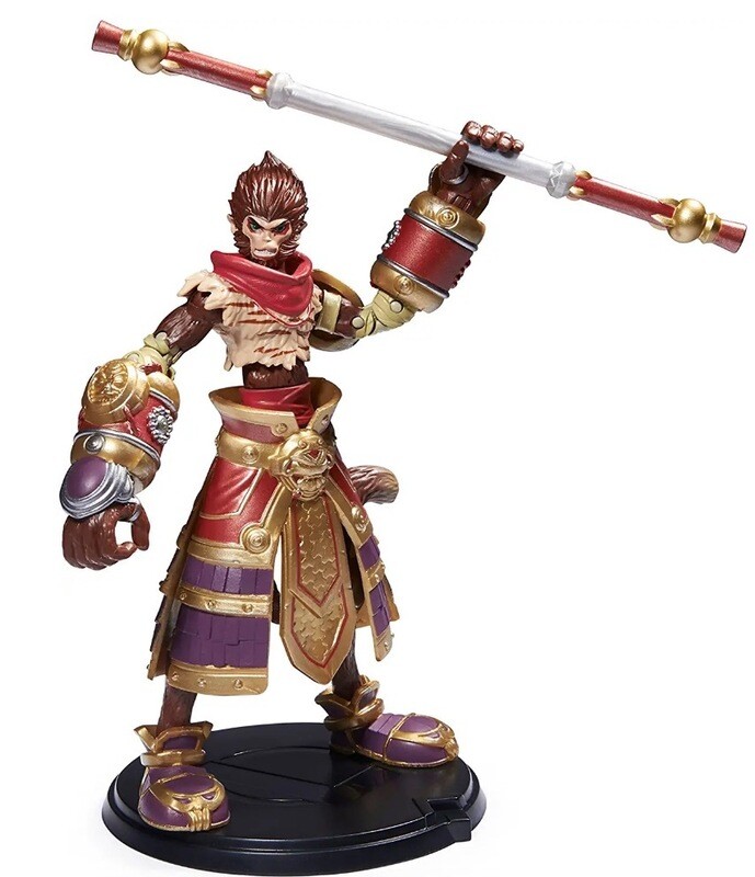 League of Legends, Figura coleccionable Wukong de 6 pulgadas con detalles de primera calidad y accesorio de personal encantado, colección Champion Collection