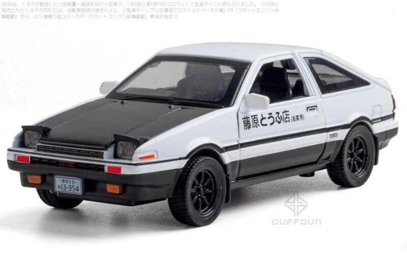 Initial D Modelo Auto Trueno A86 1:32 6 pulg x 2 pulg