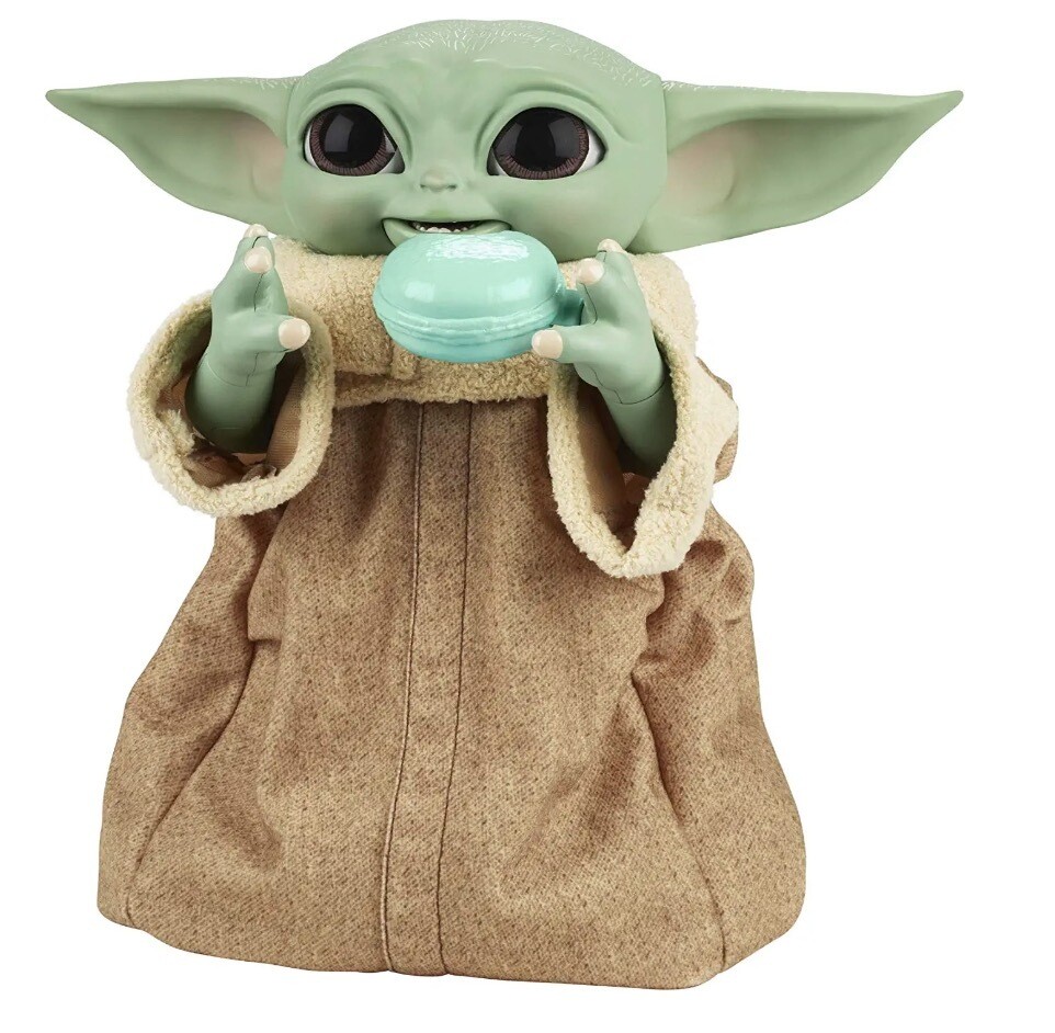 Star Wars The Mandalorian Galactic Snackin&#39; Grogu - Juguete animatrónico con más de 40 combinaciones de sonido y movimiento, juguetes interactivos
