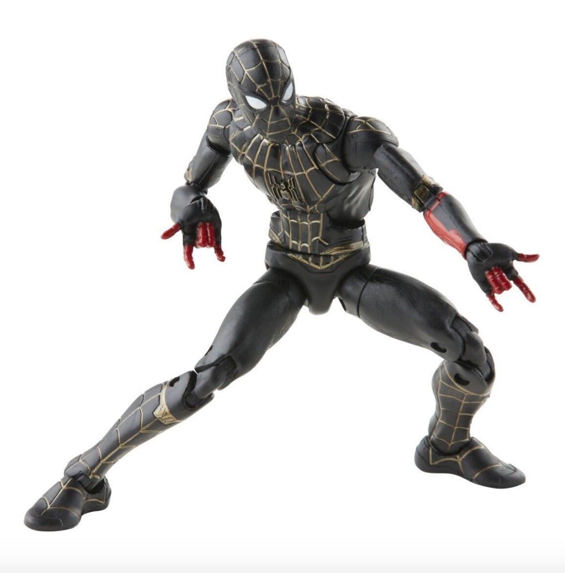 Figura articulada Spider-Man Black and Gold Marvel Legends de 6 pulgadas Serie Armadillo