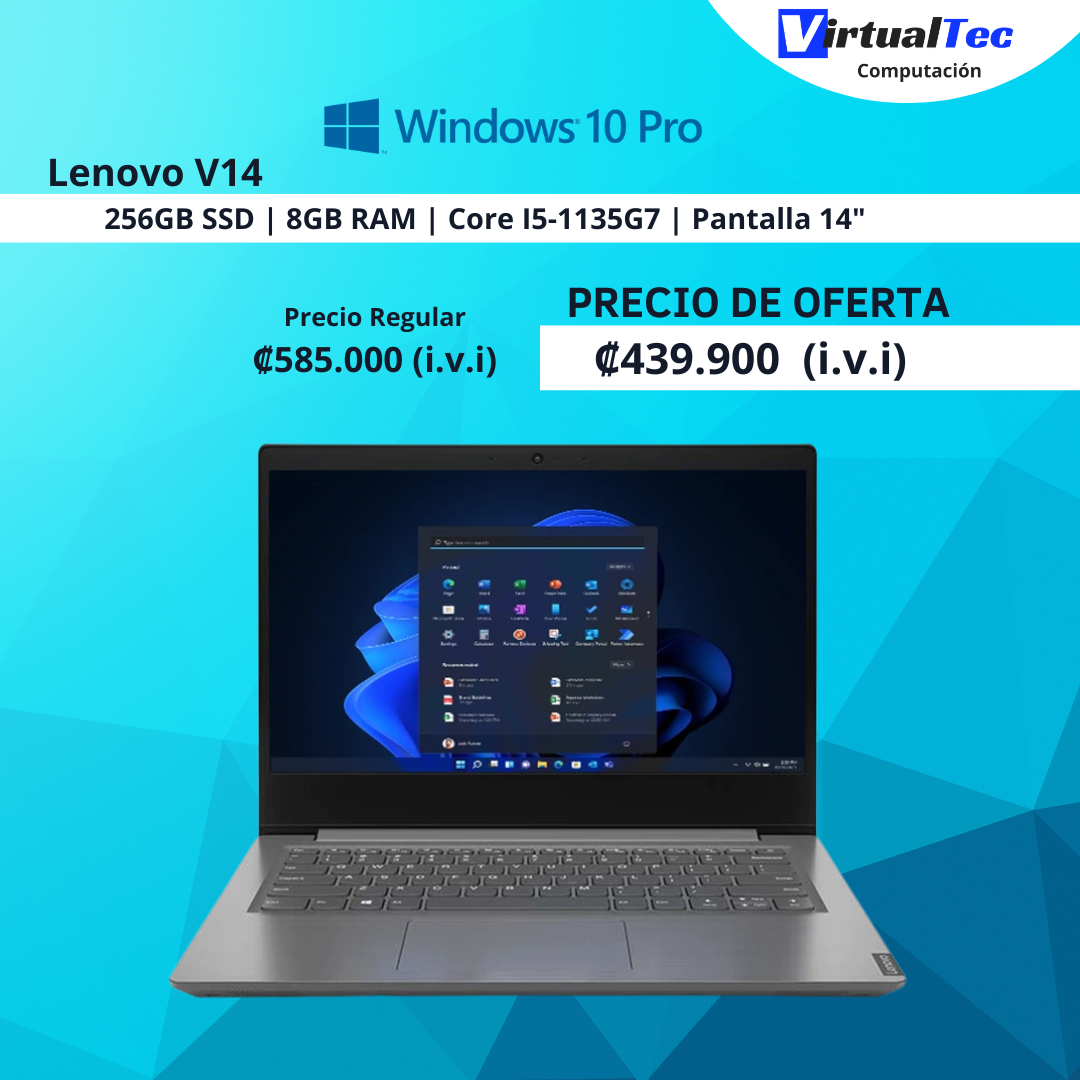 Laptop Lenovo V14 Core i5-1135G7 8GB 256GB WINDOWS 10 PRO